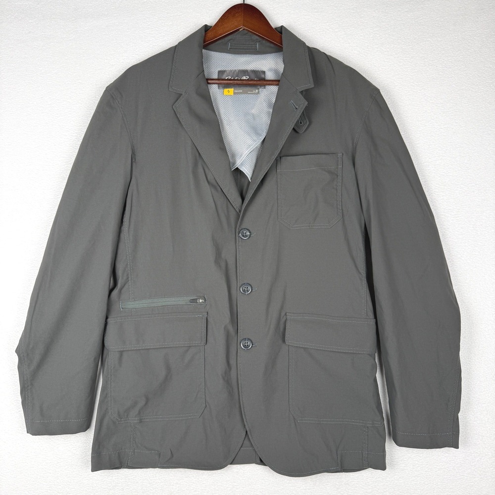 Eddie Bauer Travex Voyager Blazer Mens M Nylon Spandex Lightweight Sport Coat